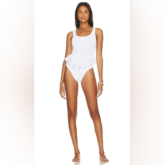 Hunza G Denise frill white swimsuit - Picture 2 of 11